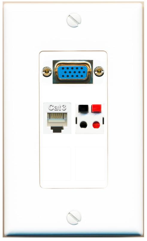 1 PHONE 1 SPEAKER Wall Plate [White]