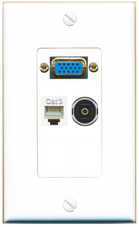 1 PHONE 1 TOSLINK Wall Plate [White]