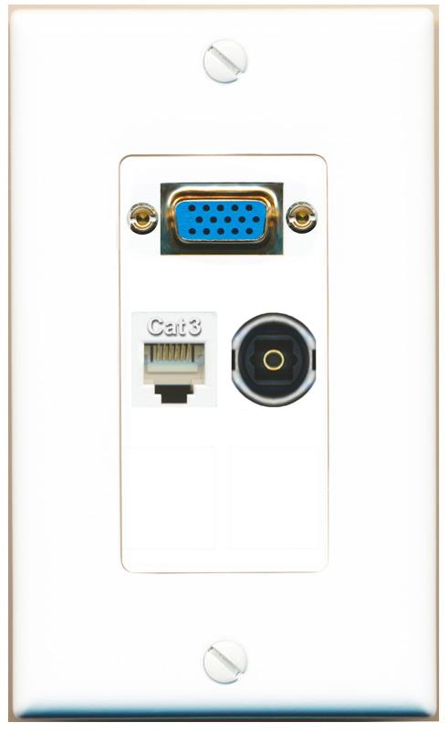 1 PHONE 1 TOSLINK Wall Plate [White]