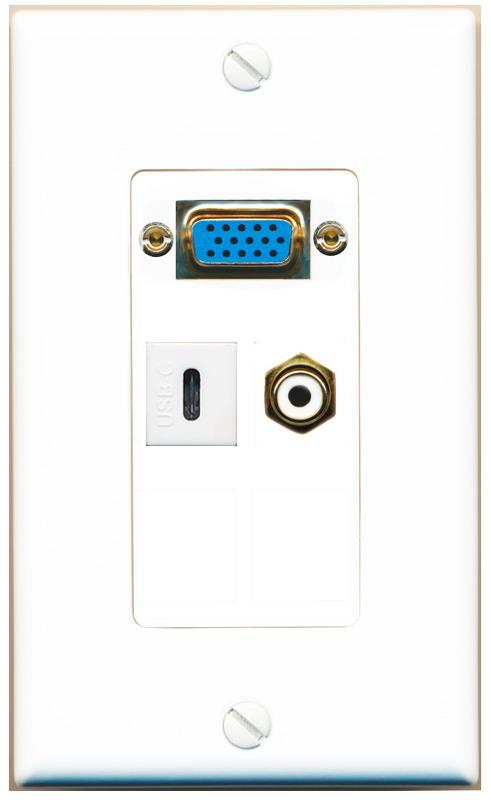 1 RCA-WHITE 1 USBC Wall Plate [White]