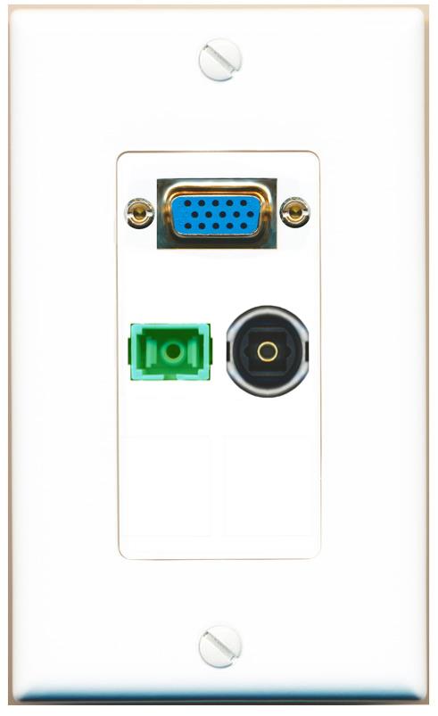 1 SC-APC-SX 1 TOSLINK Wall Plate [White]