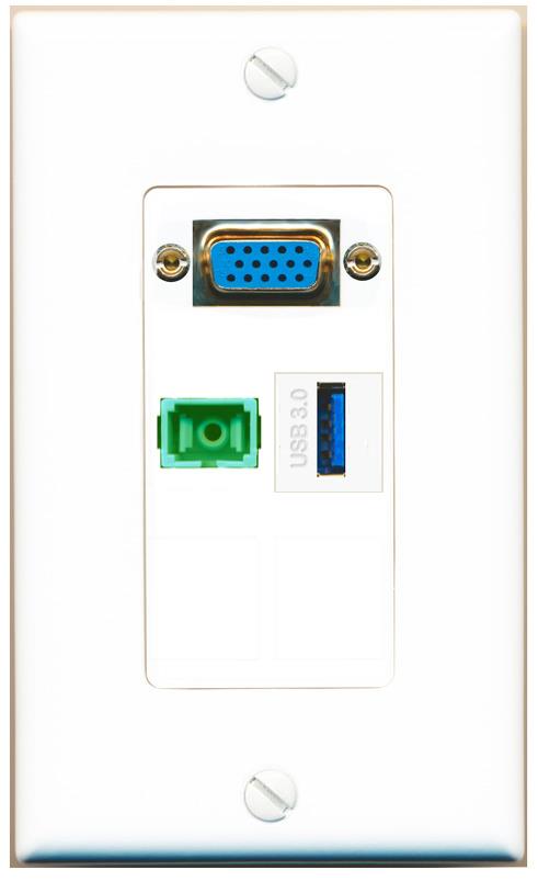 1 SC-APC-SX 1 USB-3 Wall Plate [White]