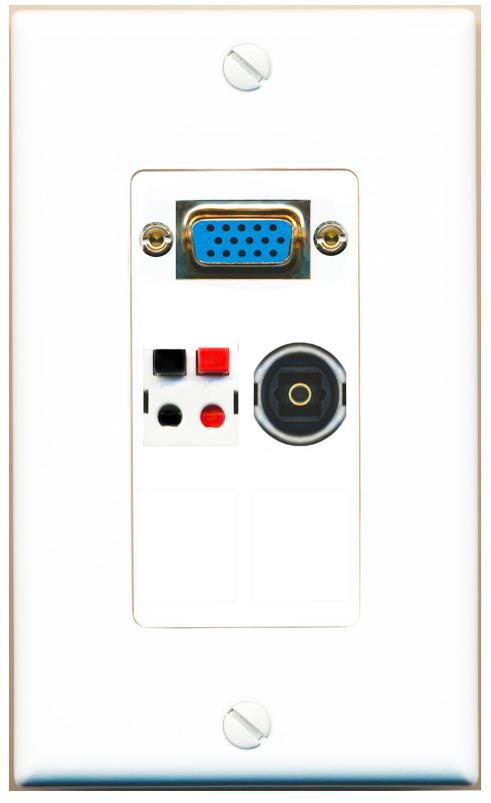 1 SPEAKER 1 TOSLINK Wall Plate [White]