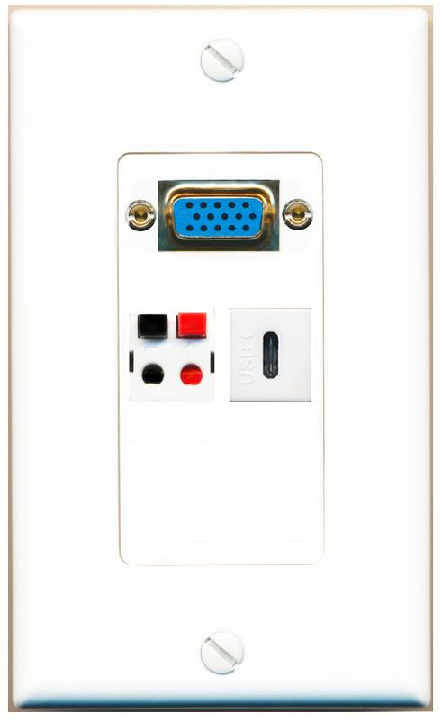 1 SPEAKER 1 USBC Wall Plate [White]
