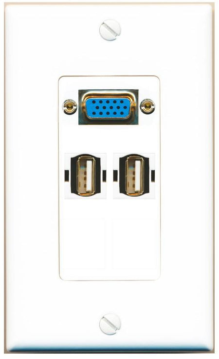 2 USB2 Wall Plate [White]