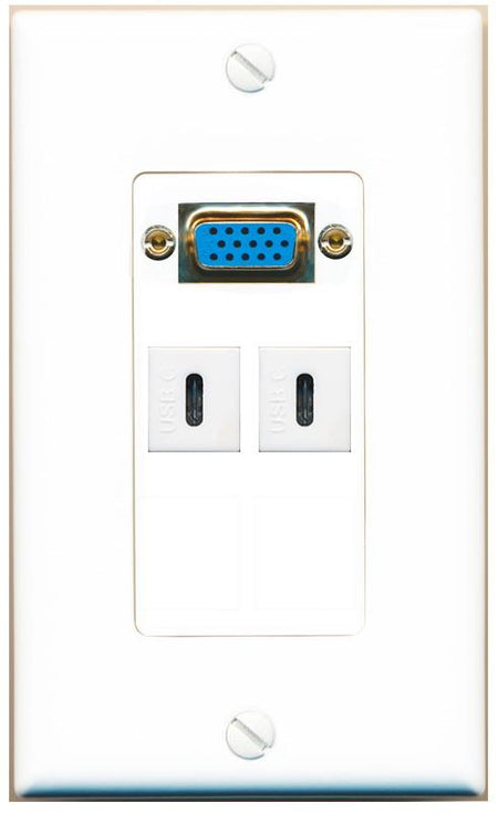 2 USBC Wall Plate [White]