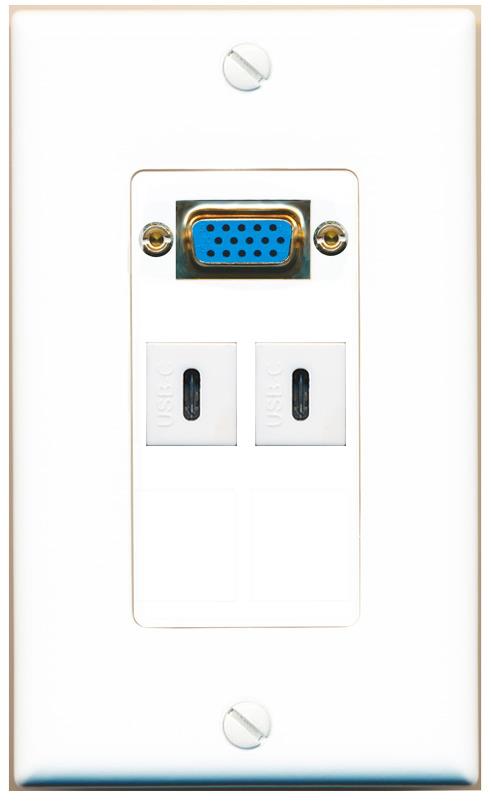 2 USBC Wall Plate [White]