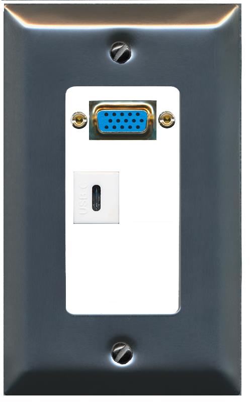 1 USBC Wall Plate [White] – RiteAV