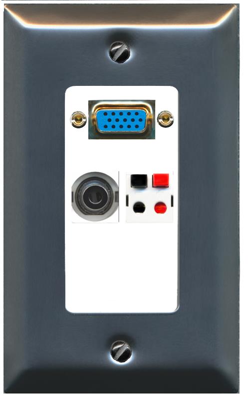 1 3.5mm 1 SPEAKER Wall Plate [White]