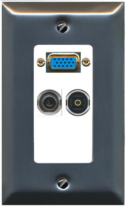 1 3.5mm 1 TOSLINK Wall Plate [White]