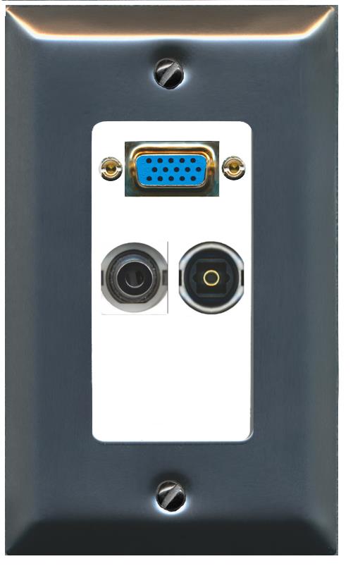 1 3.5mm 1 TOSLINK Wall Plate [White]