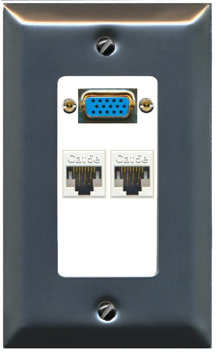 2 CAT5E Wall Plate [White]