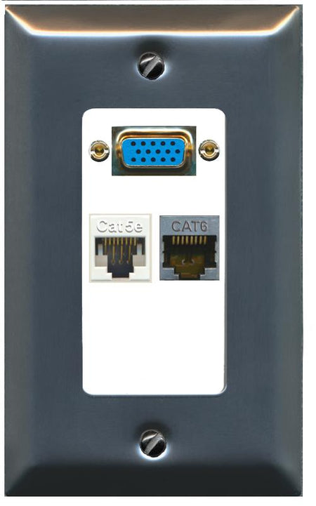 1 CAT5E 1 CAT6-SHIELDED Wall Plate [White]