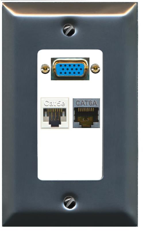 1 CAT5E 1 CAT6A Wall Plate [White]