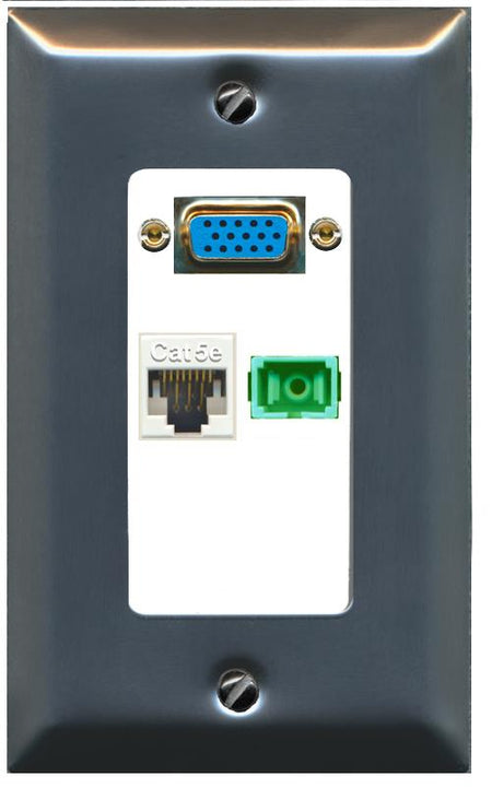 1 CAT5E 1 SC-APC-SX Wall Plate [White]