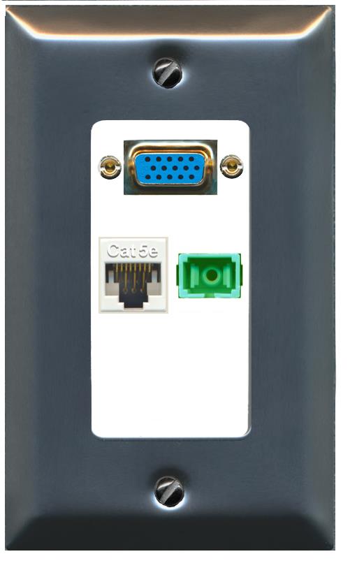1 CAT5E 1 SC-APC-SX Wall Plate [White]