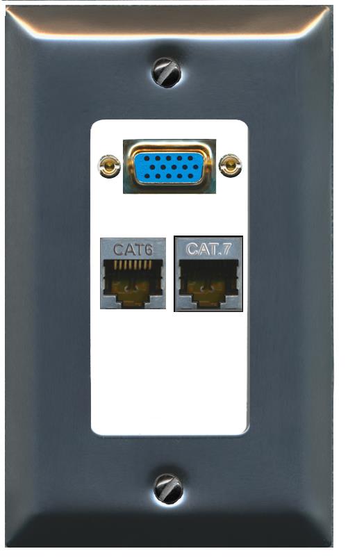 1 CAT6-SHIELDED 1 CAT7 Wall Plate [White]