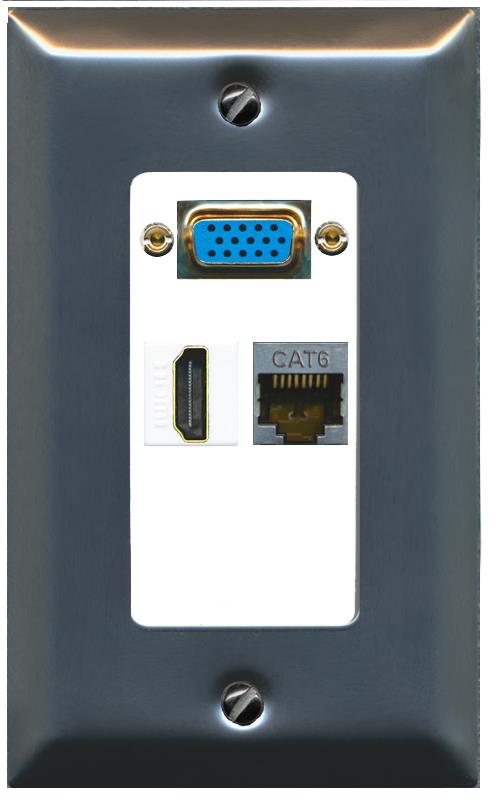 1 CAT6-SHIELDED 1 HDMI Wall Plate [White]
