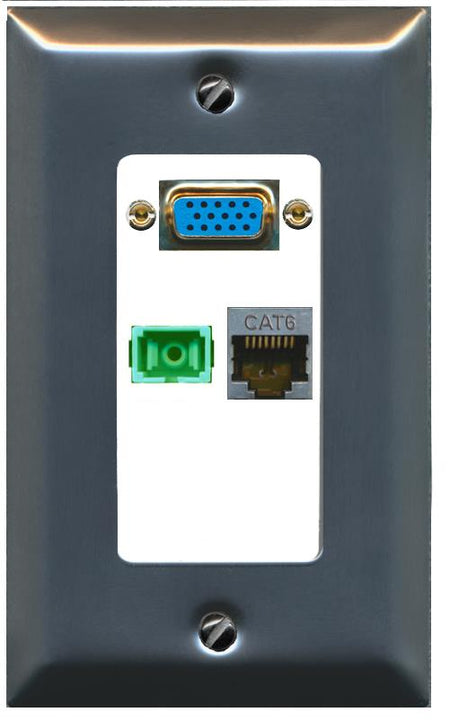 1 CAT6-SHIELDED 1 SC-APC-SX Wall Plate [White]
