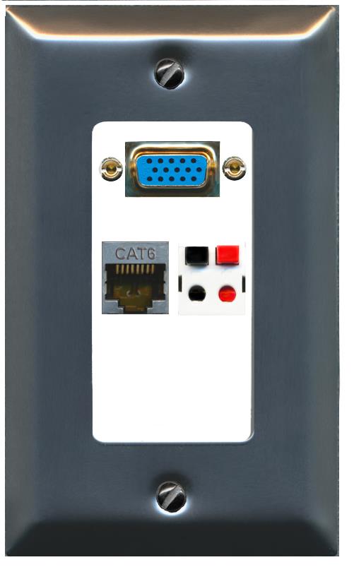 1 CAT6-SHIELDED 1 SPEAKER Wall Plate [White]