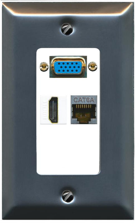 1 CAT6A 1 HDMI Wall Plate [White]