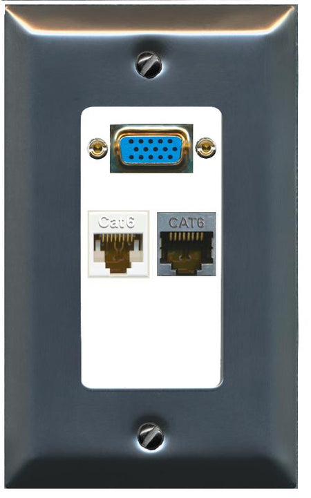 1 CAT6 1 CAT6-SHIELDED Wall Plate [White]