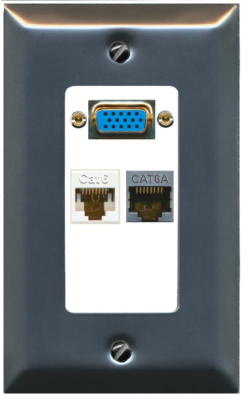 1 CAT6 1 CAT6A Wall Plate [White]