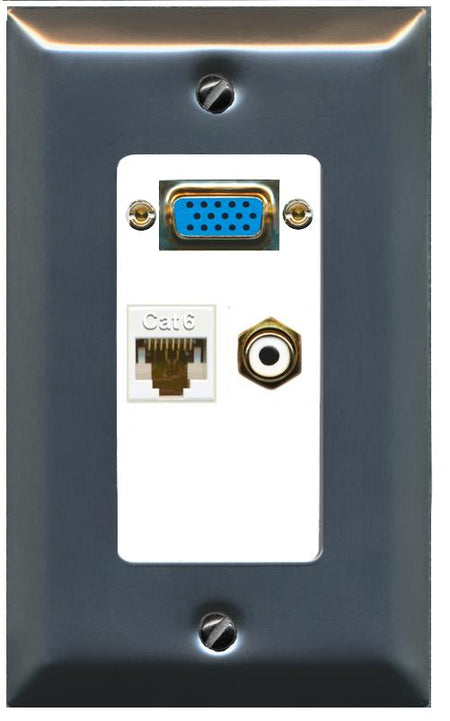 1 CAT6 1 RCA-WHITE Wall Plate [White]