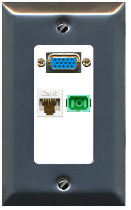 1 CAT6 1 SC-APC-SX Wall Plate [White]