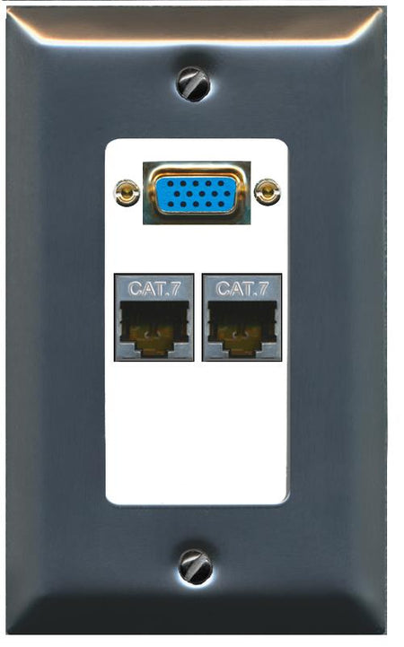 2 CAT7 Wall Plate [White]