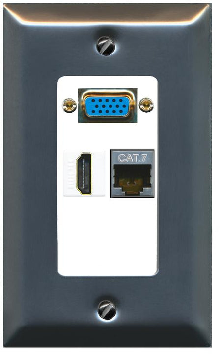 1 CAT7 1 HDMI Wall Plate [White]