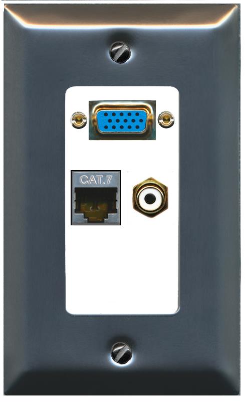 1 CAT7 1 RCA-WHITE Wall Plate [White]