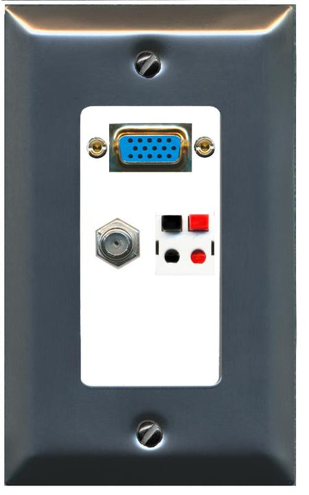 1 COAX 1 SPEAKER Wall Plate [White]