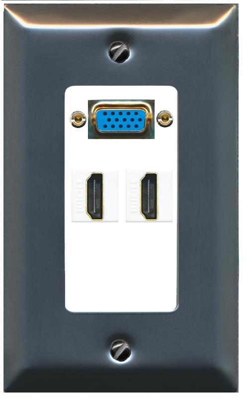 2 HDMI Wall Plate [White]