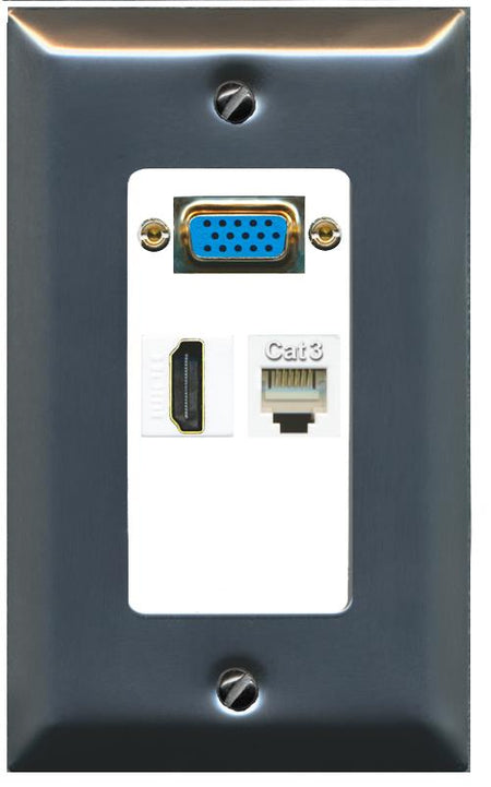 1 HDMI 1 PHONE Wall Plate [White]