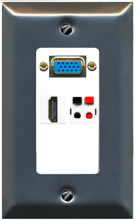 1 HDMI 1 SPEAKER Wall Plate [White]