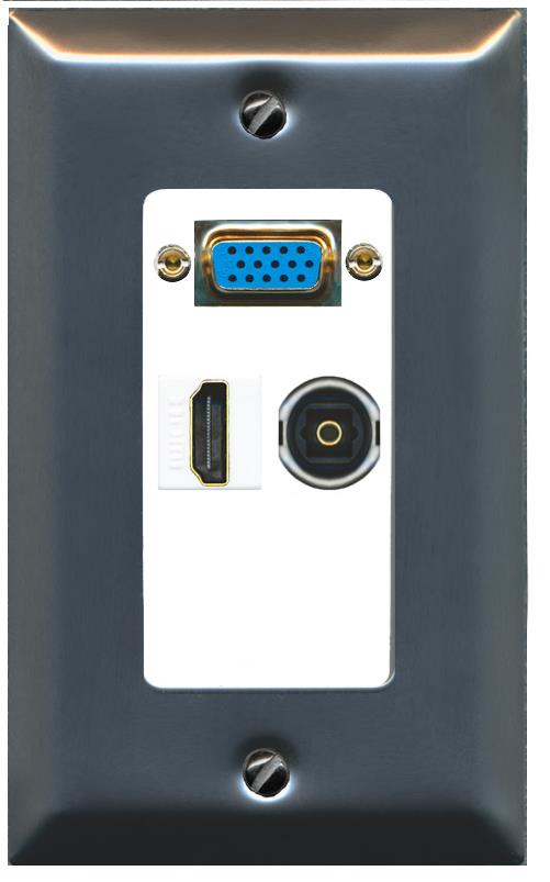 1 HDMI 1 TOSLINK Wall Plate [White]