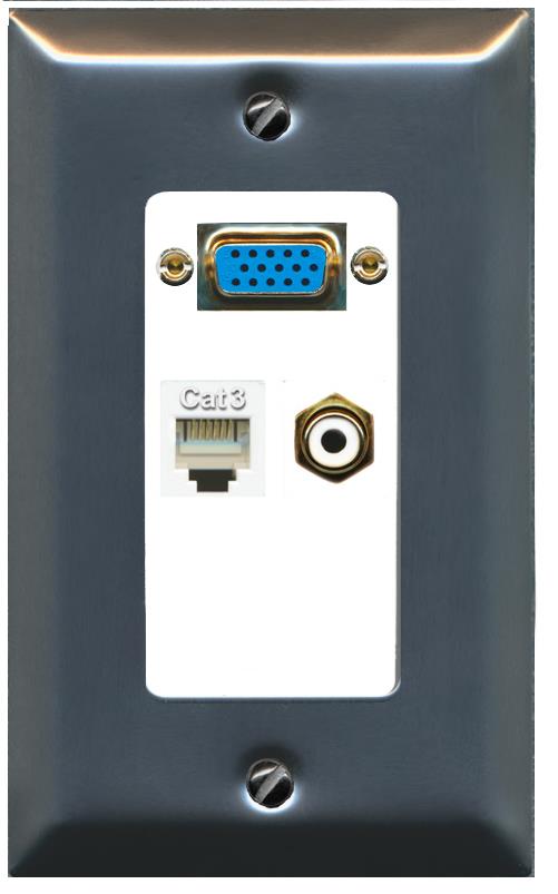 1 PHONE 1 RCA-WHITE Wall Plate [White]
