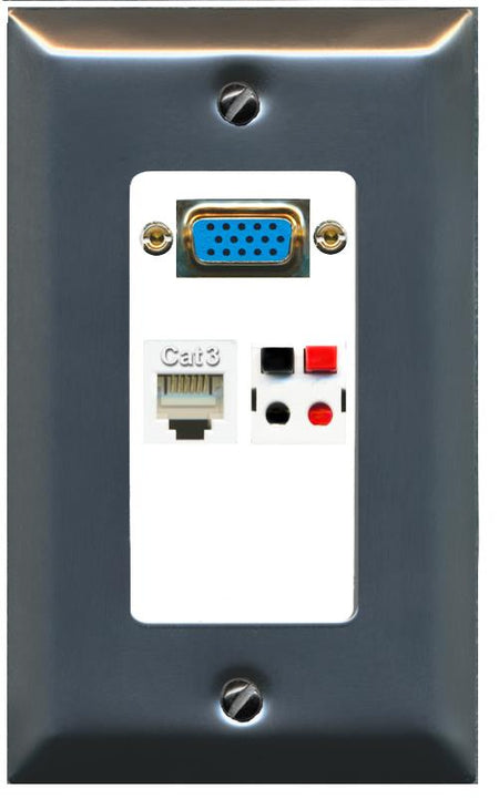 1 PHONE 1 SPEAKER Wall Plate [White]