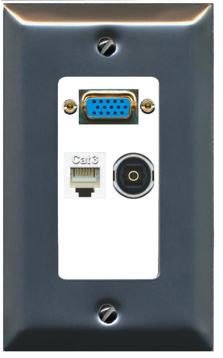 1 PHONE 1 TOSLINK Wall Plate [White]