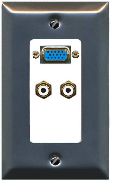 2 RCA-WHITE Wall Plate [White]