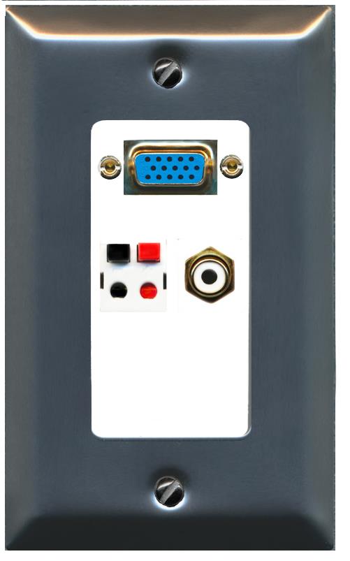 1 RCA-WHITE 1 SPEAKER Wall Plate [White]