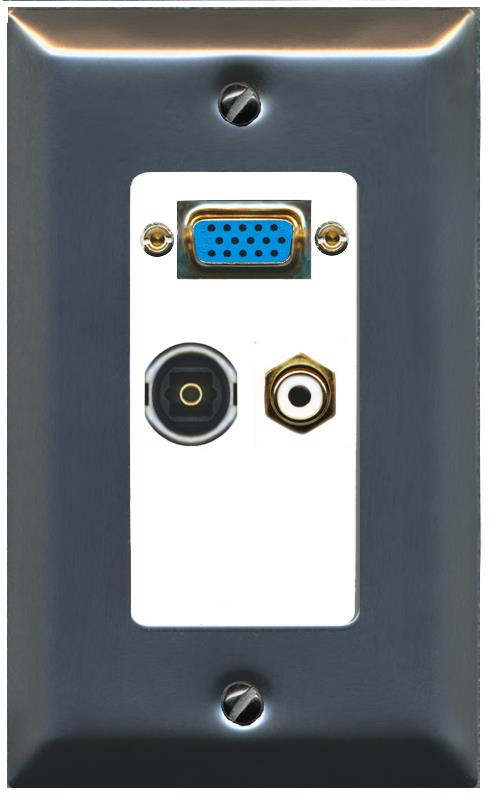 1 RCA-WHITE 1 TOSLINK Wall Plate [White]
