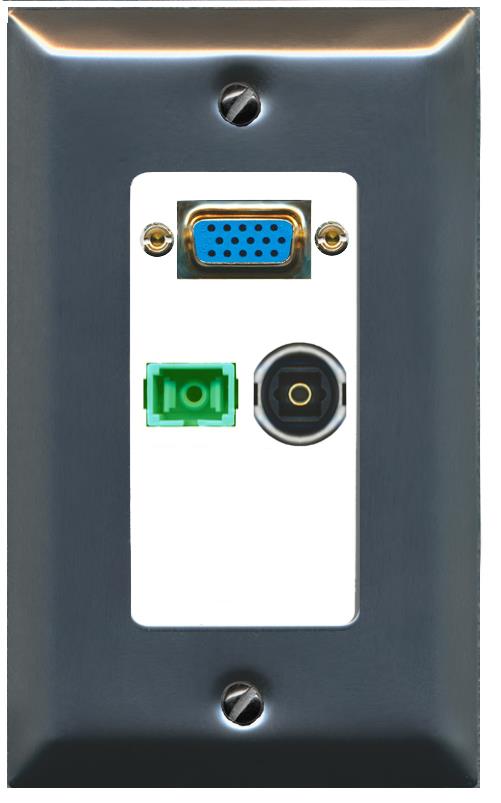 1 SC-APC-SX 1 TOSLINK Wall Plate [White]