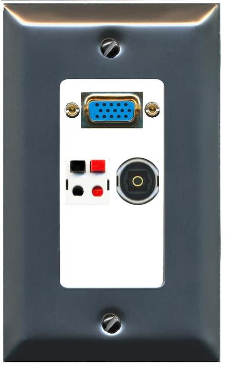 1 SPEAKER 1 TOSLINK Wall Plate [White]