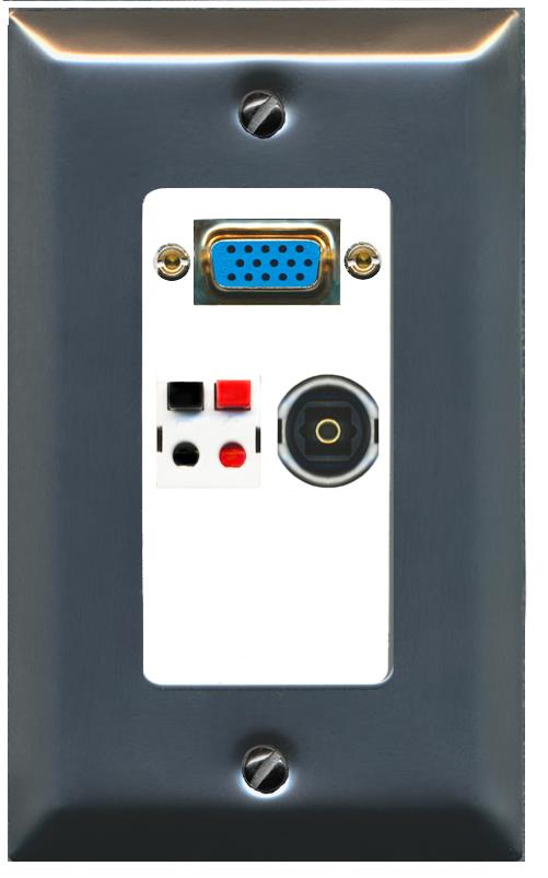 1 SPEAKER 1 TOSLINK Wall Plate [White]
