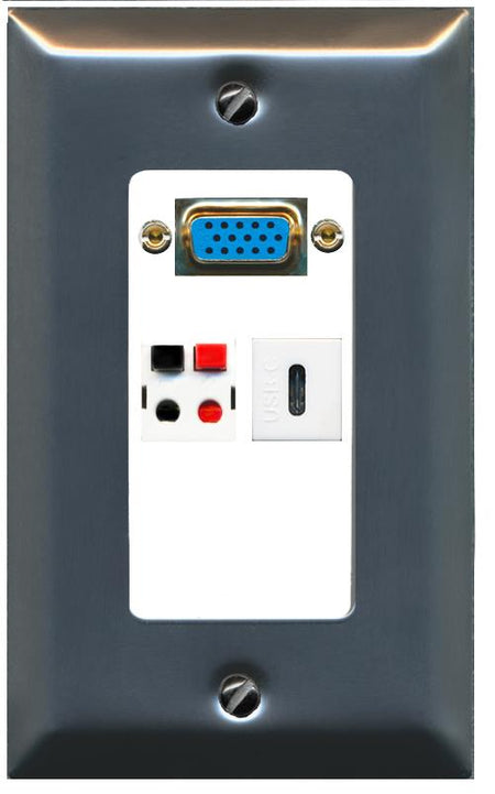 1 SPEAKER 1 USBC Wall Plate [White]