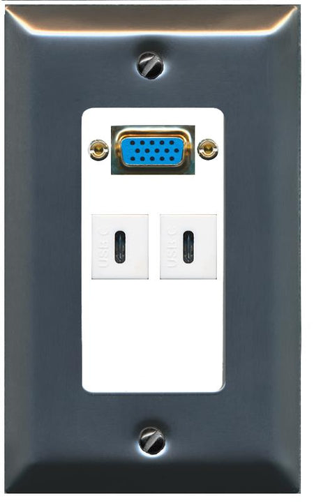 2 USBC Wall Plate [White]