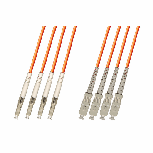 1000M LC-SC Multimode Fiber Optic Cable 50/125 4-Strand