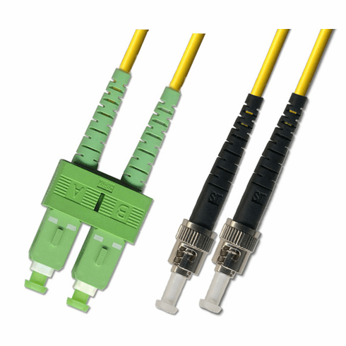 1000M SC APC to ST UPC Duplex Singlemode Fiber Optic Cable 9/125